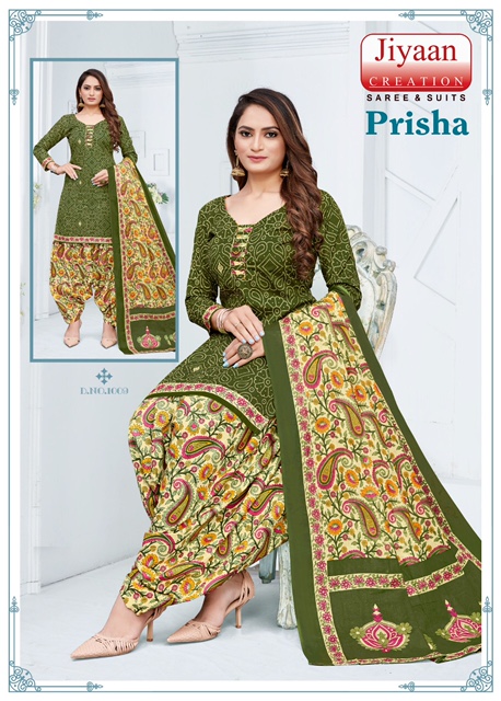 Jiyaan Prisha Vol-1 Cotton Designer Printed Patiyala Dress Material